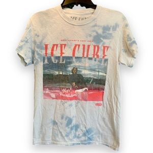 Ice Cube Men's Small Tie Dye White/ Light Blue Hip Hop Graphic T-Shirt